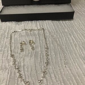 Sparkling Silver Necklace and Earring Set